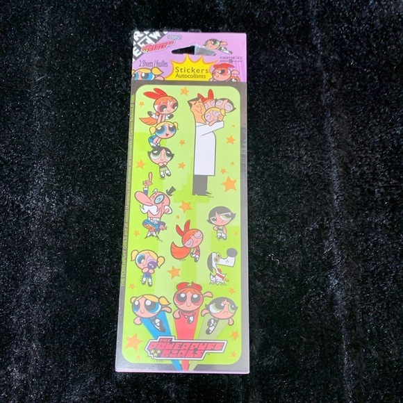 Vintage PowerPuff Girls Stickers Cartoon Network 2 sheets American Greeting - Picture 1 of 5